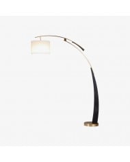 Rzeźbiona lampa podłogowa Elmora z teksturowaną podstawą – nowoczesna lampa stojąca do salonu HL2481