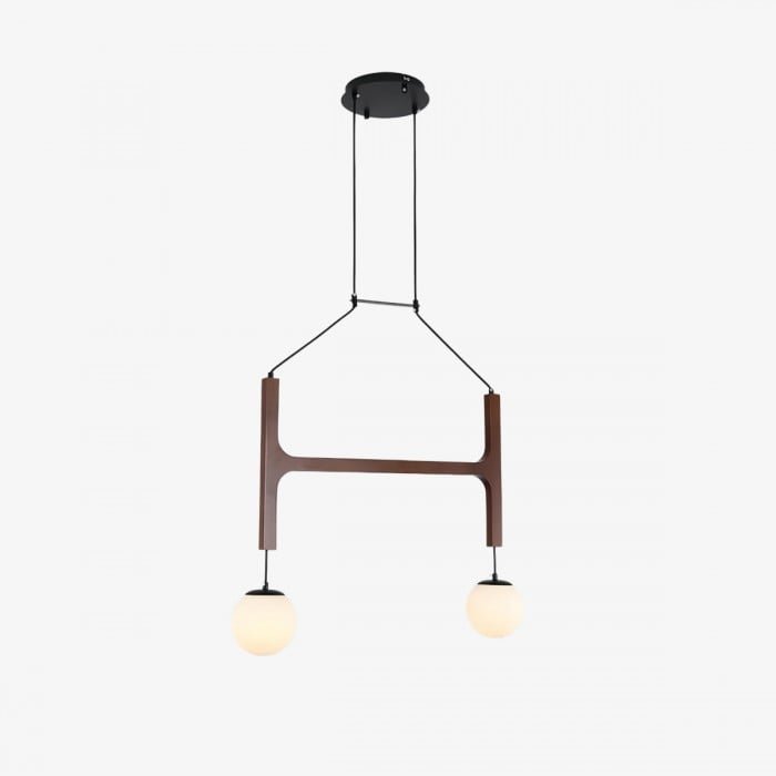 Auralith houten kroonluchter met meerdere armen - moderne, natuurlijke verlichting voor woon- en eetkamer HL2494