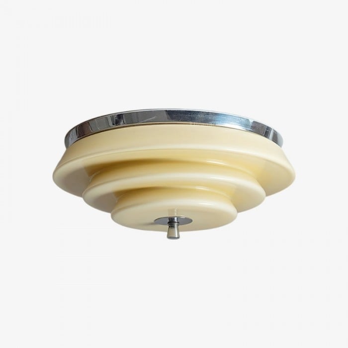 Mallew Flush Mount Ceiling Light - Layered Wave Silhouette Vintage Style Lamp for Indoor Use HL2451