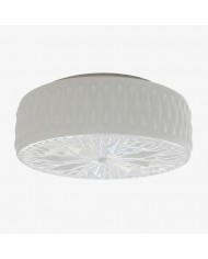 Lámpara de techo empotrada Mivie Streamlined - Cristal ondulado vintage y bronce champán para salas de estar modernas HL2508