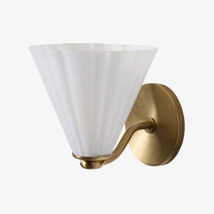 Mivie Moderne Wandlamp met Geribbeld Melkglas - Compact Profiel voor Slaapkamers en Gang HL2507