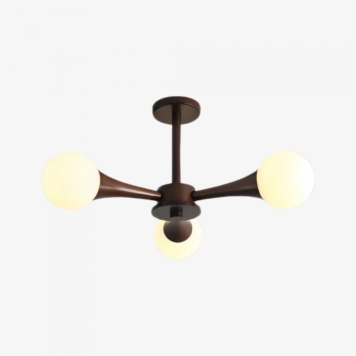 Novalune kroonluchter met meerdere glazen bollen en houten frame - Japanse Zen-stijl voor de woonkamer HL2495