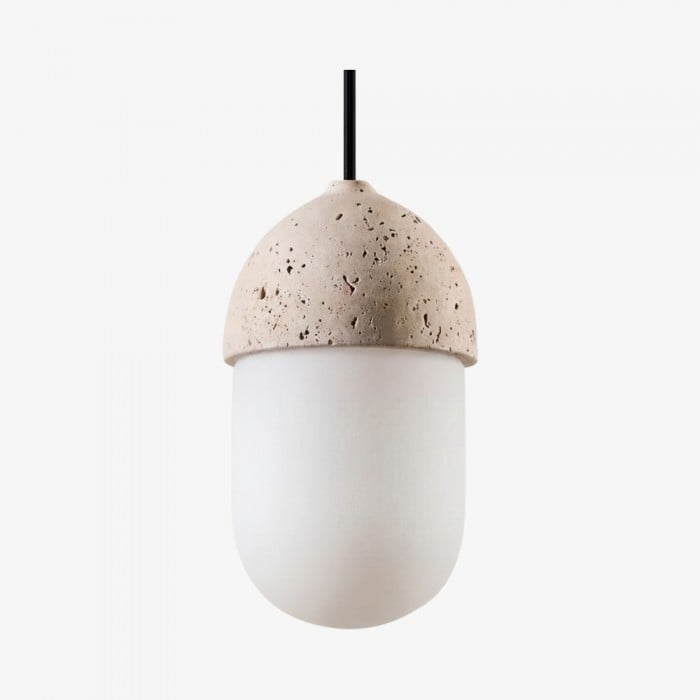 Orbaltis Modern Orb Cluster Pendant - Natural Stone and Glass Hanging Lamp for Living or Kitchen HL2448