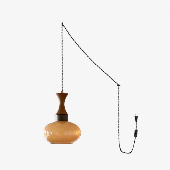 Velora Scandinavische hanglamp in boerderijstijl met glazen kap, modern ontwerp met stekker HL2503