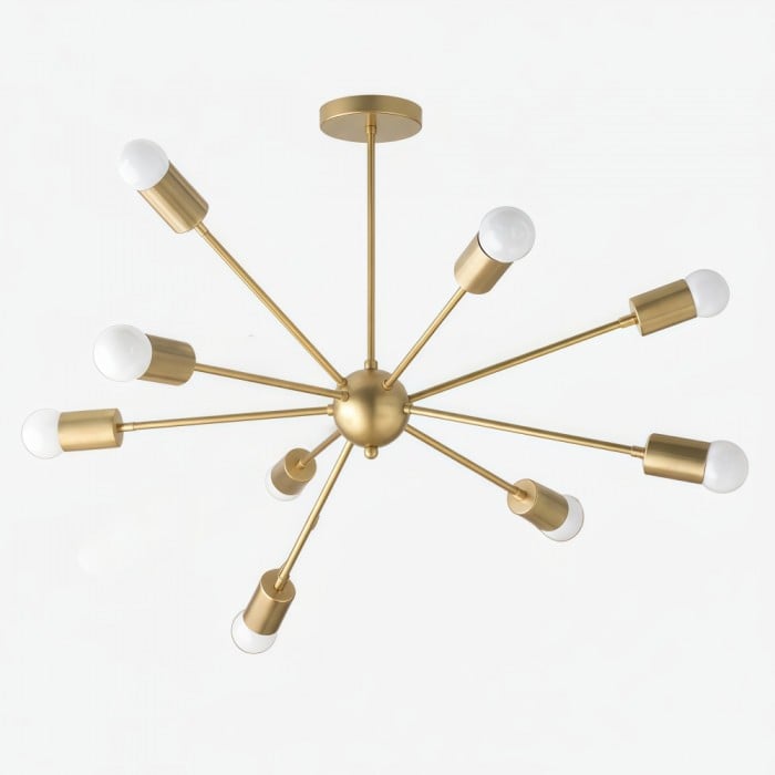 Mobilux Line Sputnik-ljuskrona i mid-century-stil - Modern taklampa i mässing HL1679