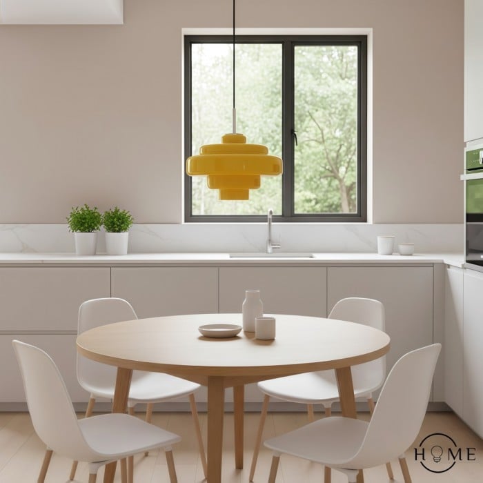 Koloro Färgglad Bauhaus-glaspendellampa - Livfull flerskiktslampa för kök HL1332