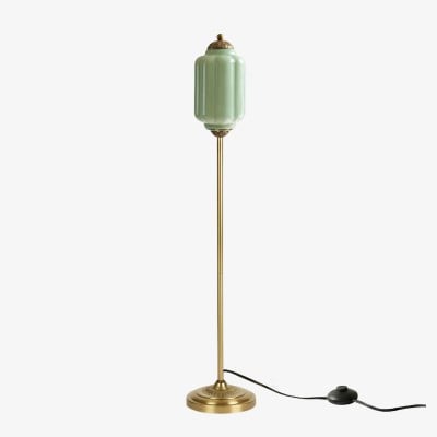 Eloise Vloerlamp van getextureerd glas in pompoenvorm - Organisch artistiek ontwerp en retrostijl voor de woonkamer HL2510