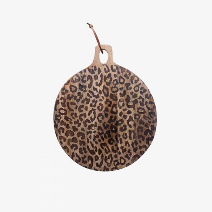 Lepwood Premium Schneidebrett aus Mangoholz mit Leopardenmuster für stilvolles Tischarrangement und Unterhaltung HL2509