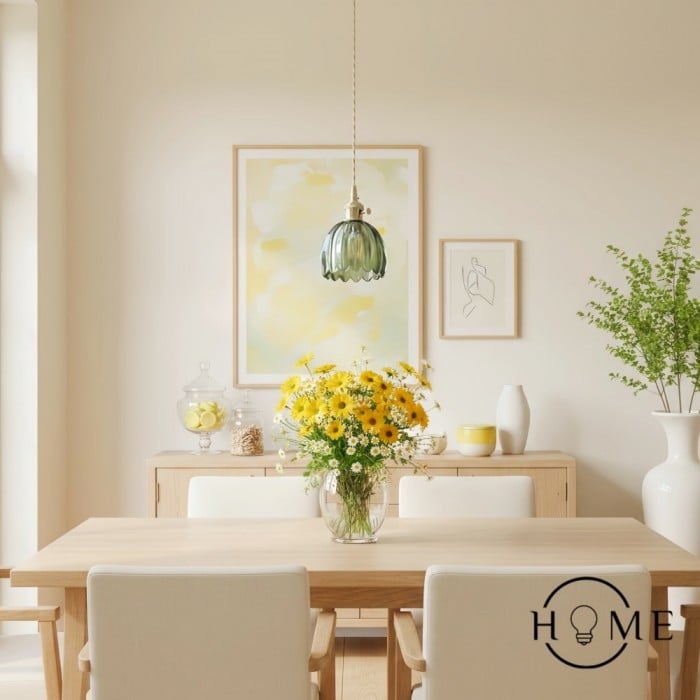 Retro Kopparglas Blombladslampa HL90