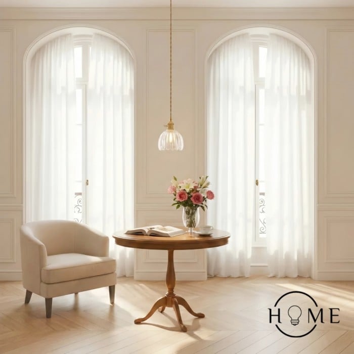 Retro Kopparglas Blombladslampa HL90