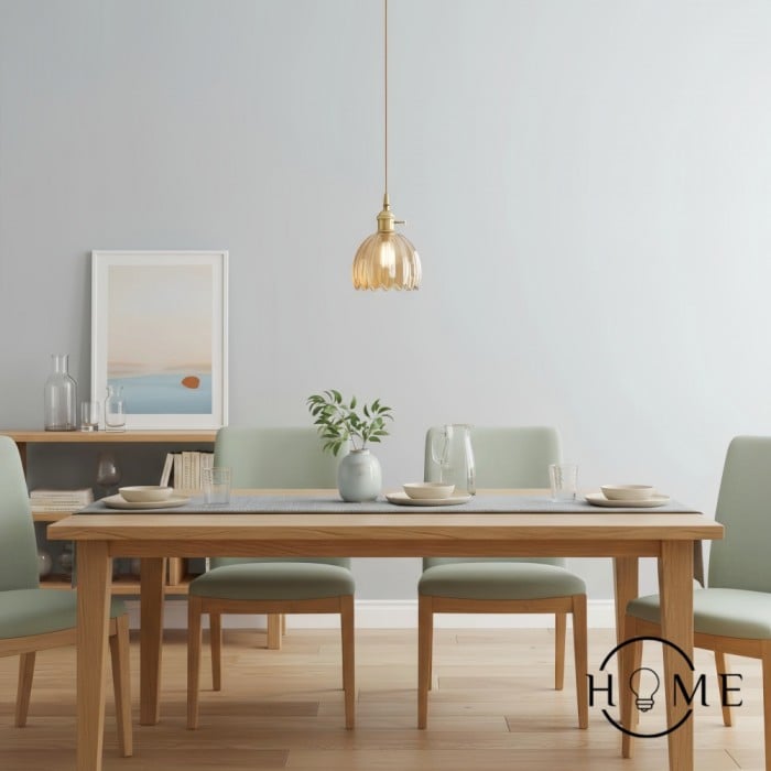 Retro Kopparglas Blombladslampa HL90