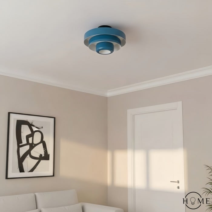 Bauhaus Triple Layer Ceiling Light - Colorful Metal Disc Lamp HL1843