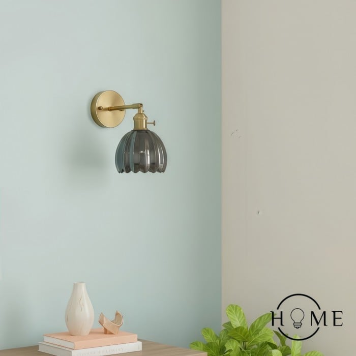 Vintage Glas Blomknopp Tulip Vägglampa HL211