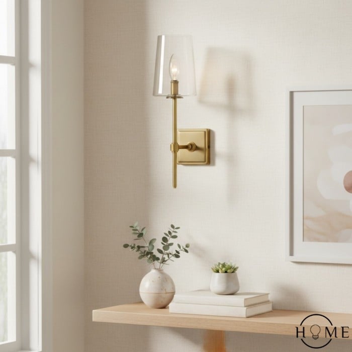 Applique murale en verre transparent Derlina à plusieurs têtes – Applique rétro en métal HL1428