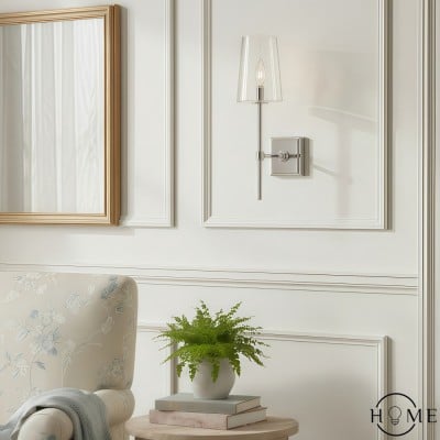 Derlina Multi-Head Candlestick Clear Glass Wall Lamp – Retro Metal Sconce HL1428