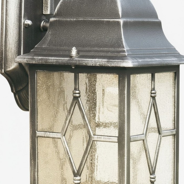 Frostine Traditional Outdoor Wall Light - Leaded Water Glass Lantern for Porch and Patio Lighting HL2168