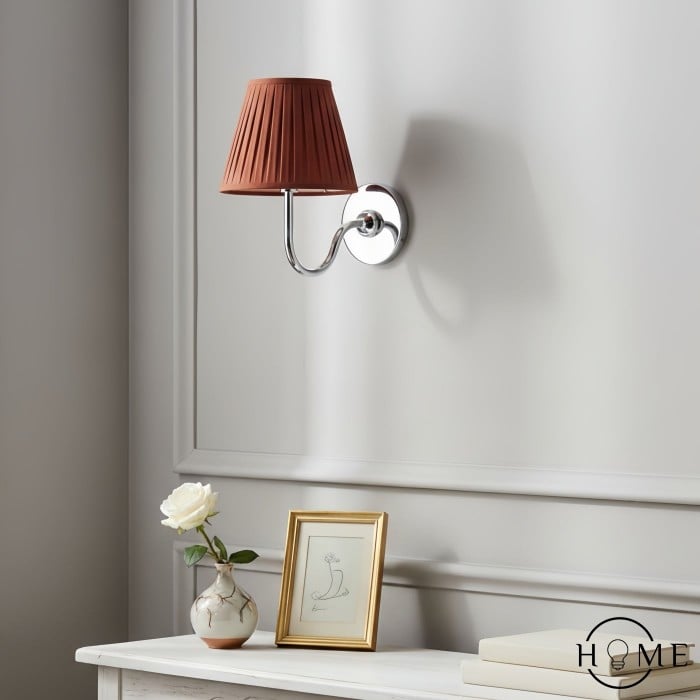 Applique murale vintage à abat-jour plissé Luvora - Éclairage mural moderne en laiton et lin HL1594