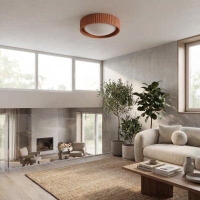 Acrion Modern Round Acrylic LED Ceiling Light - Minimalist Flush Mount for Living Space HL2515