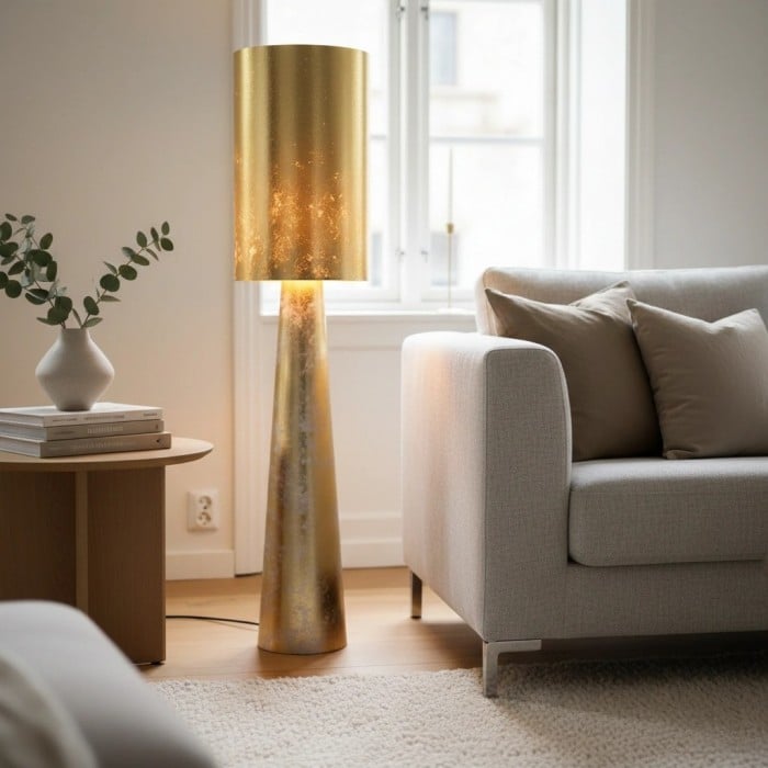 Lampa podłogowa Blendra Modern z abstrakcyjnym nadrukiem – stylowa oprawa o wyjątkowym wzornictwie do salonów i biur HL2526