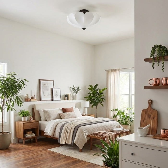 Lampa sufitowa Crelune Nordic Flower w nowoczesnym stylu – oświetlenie salonu i sypialni HL2512