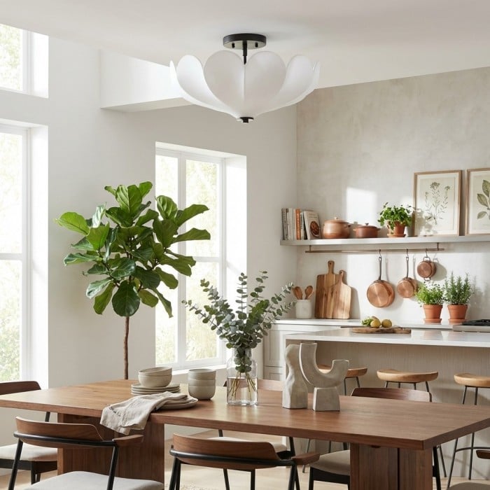 Lampa sufitowa Crelune Nordic Flower w nowoczesnym stylu – oświetlenie salonu i sypialni HL2512