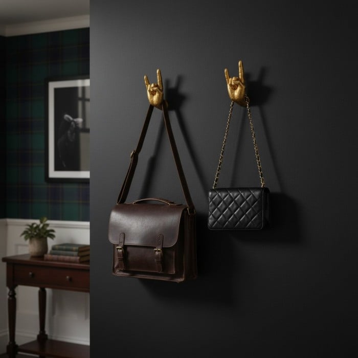 Kickra Rock On Wall Hands Gold Set - Decorative Wall Accents for Contemporary Interiors HL2525