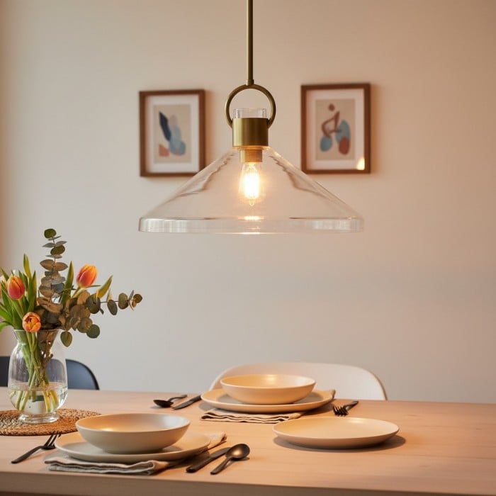 Lampa wisząca Orvessa w kształcie stożka – nowoczesna oprawa do kuchni lub salonu HL2516