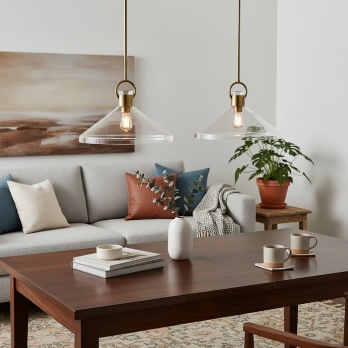 Lampa wisząca Orvessa w kształcie stożka – nowoczesna oprawa do kuchni lub salonu HL2516