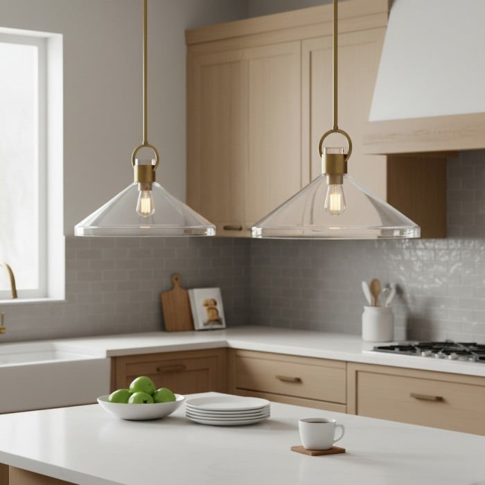 Lampa wisząca Orvessa w kształcie stożka – nowoczesna oprawa do kuchni lub salonu HL2516