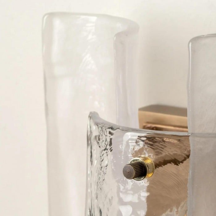 Kinkiety Velora z warstwowym, teksturowanym szkłem – odpowiednie do salonów i przedpokojów HL2519