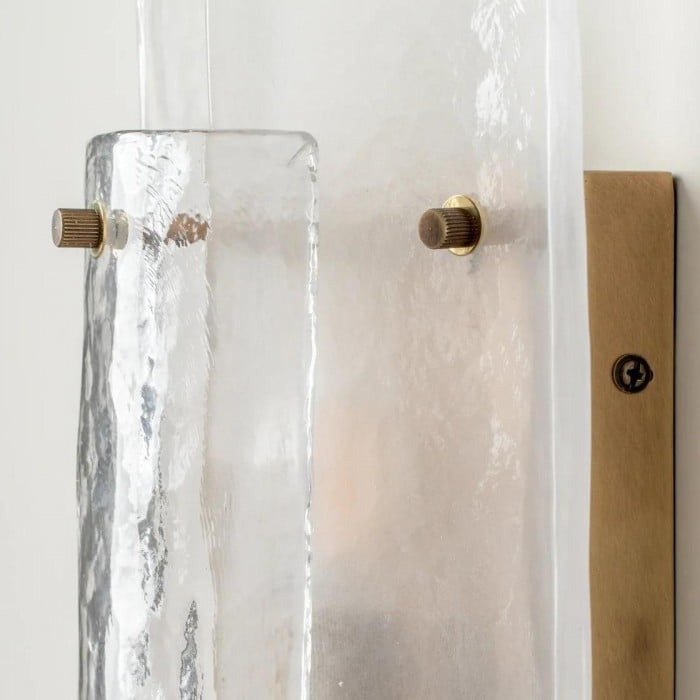 Kinkiety Velora z warstwowym, teksturowanym szkłem – odpowiednie do salonów i przedpokojów HL2519