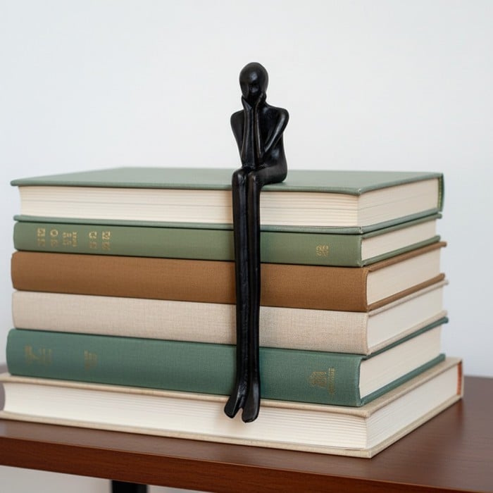 Floxo Lazy Dog i abstrakcyjna figurka nordyckiego człowieka, minimalistyczna rzeźba do nowoczesnych półek i biurek HL2521