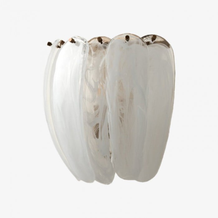 Kinkiet Velora Alabaste Tones z zakrzywionym szkłem – rzeźbiarski, elegancki metalowy detal do sypialni lub przedpokoju HL2520