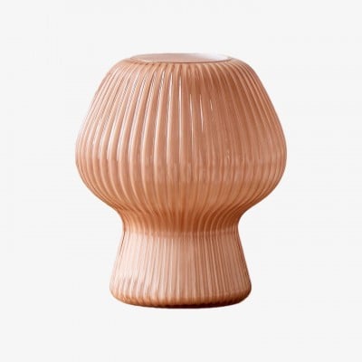 Novarise Ribbed Glass Table Lamp – Textured Glass Accent Lighting HL1514