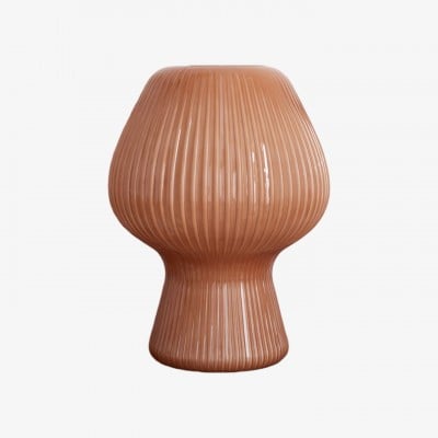 Novarise geribbelde glazen tafellamp – accentverlichting met getextureerd glas HL1514