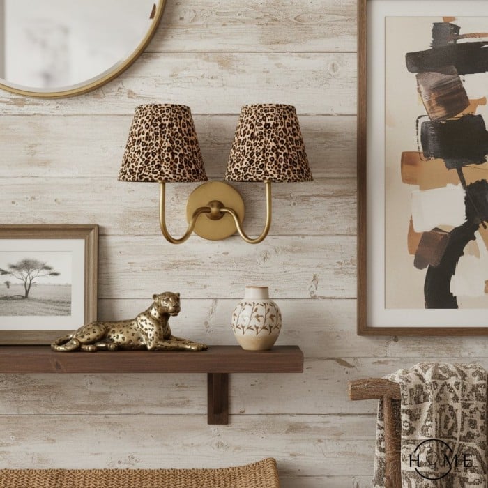 Kinkiet Luvora Vintage Linen Shade – nowoczesne oświetlenie ścienne z metalu HL1594