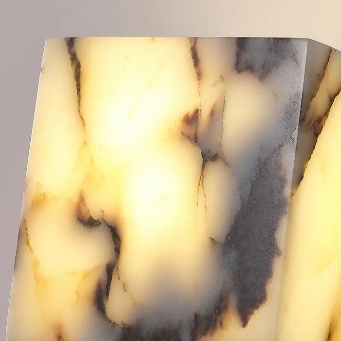 Aplique de pared moderno Alverra con diseño geométrico en piedra - Iluminación ambiental para sala de estar HL2529