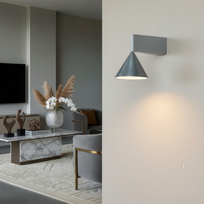 Lámpara de pared cónica de metal Metorq - Iluminación decorativa minimalista de diseño geométrico para pasillo HL2550