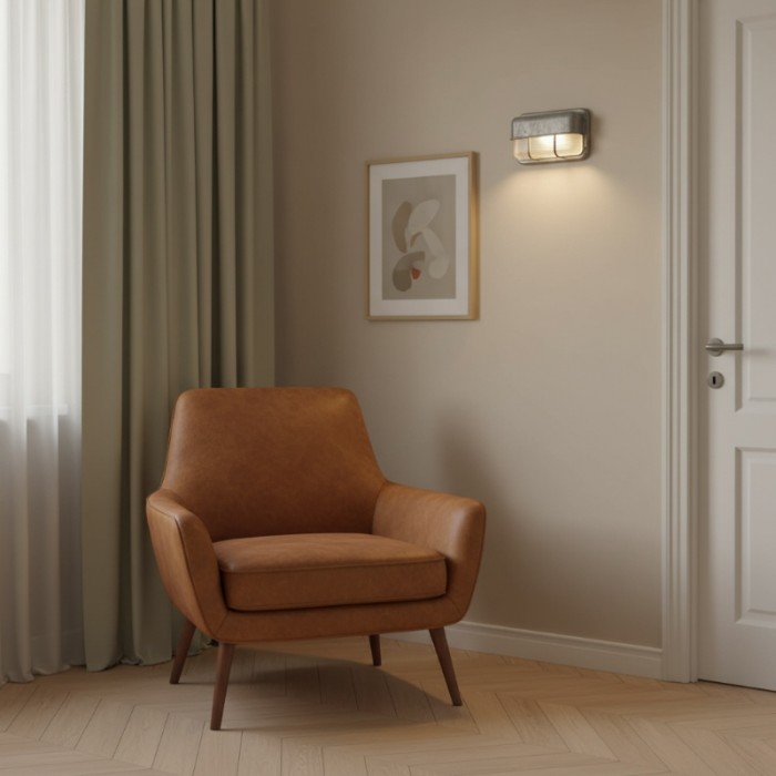 Aplique de exterior industrial Morvane - Lámpara de estilo retro de metal para entrada, patio o exterior HL2549