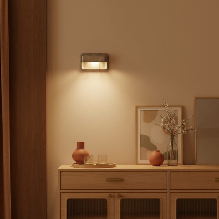 Aplique de exterior industrial Morvane - Lámpara de estilo retro de metal para entrada, patio o exterior HL2549