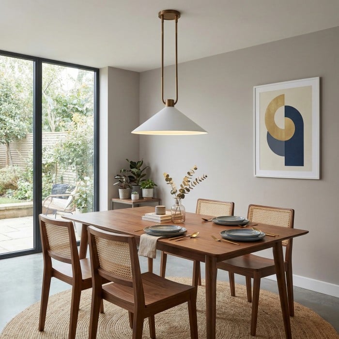 Lámpara colgante cónica de metal industrial Vaxeuran - Diseño industrial moderno para cocinas y comedores HL2547