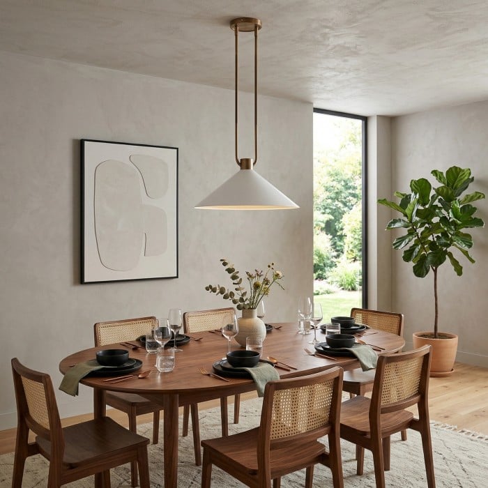 Lámpara colgante cónica de metal industrial Vaxeuran - Diseño industrial moderno para cocinas y comedores HL2547