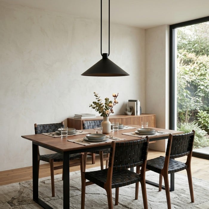 Lámpara colgante cónica de metal industrial Vaxeuran - Diseño industrial moderno para cocinas y comedores HL2547