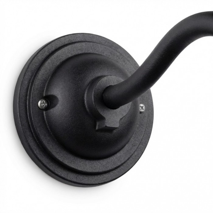 Aplique de pared industrial Velara con forma de cúpula – Lámpara metálica vintage con cuello de cisne para porche o patio HL2536
