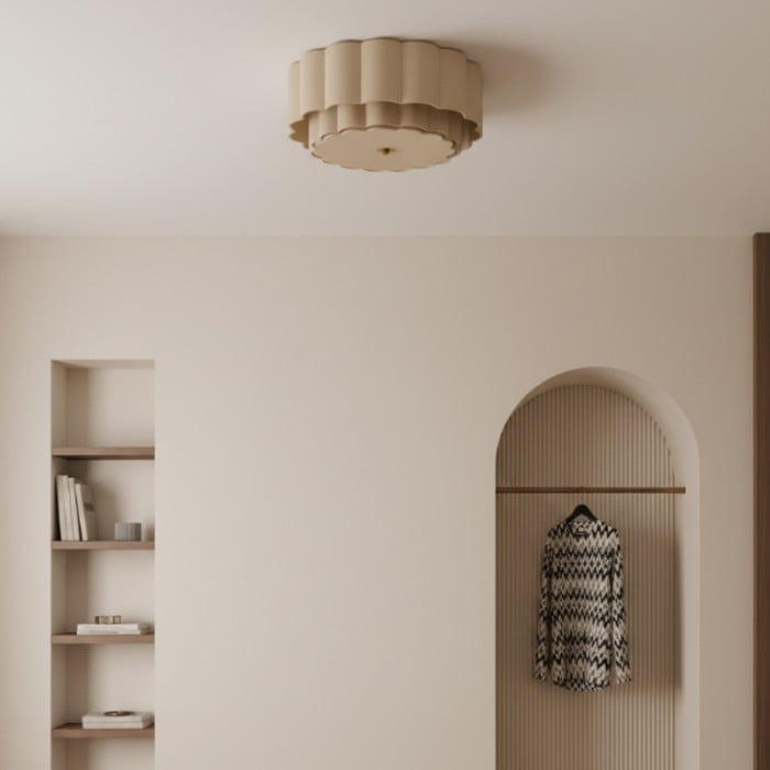 Velune Retro Stoffen Bloem Plafondlamp - Vintage Stijl Plafondlamp voor Eetkamer en Hal HL2539