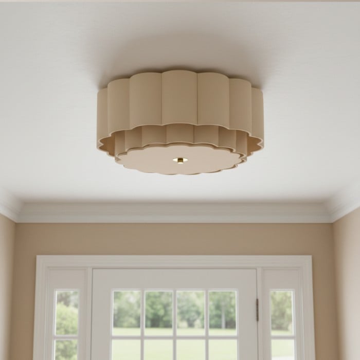 Velune Retro Stoffen Bloem Plafondlamp - Vintage Stijl Plafondlamp voor Eetkamer en Hal HL2539
