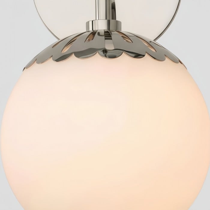 Lámpara de pared Vinbrea con globo de cristal - Lámpara minimalista de brazo curvo para salón HL2534