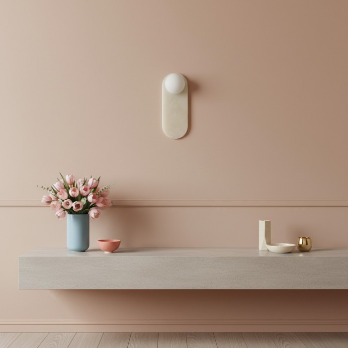 Lámpara de pared Vinbrea Stone con textura orgánica - Luz de acento de estilo mediados de siglo para dormitorio y pasillo HL2545