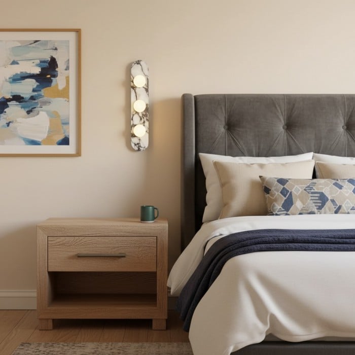 Lámpara de pared decorativa moderna Vinbrea – Diseño con cuerpo de mármol para sala de estar o dormitorio HL2533