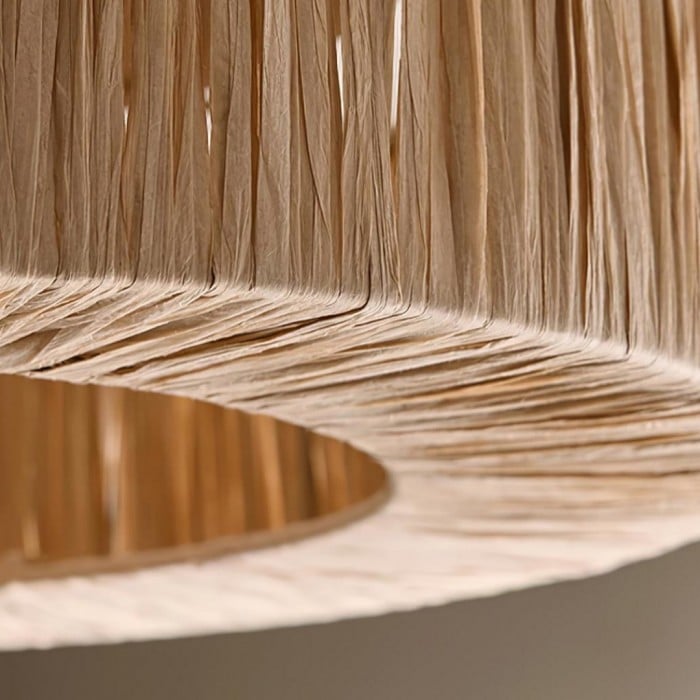 Welanery Minimalistische Rustieke Natuurlijk Geweven Plafondlamp - Duurzame Lamp voor Keuken of Hal HL2543